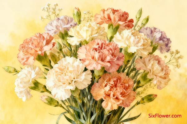 以康乃馨奠定“尊敬”之主调,紧扣节日核心