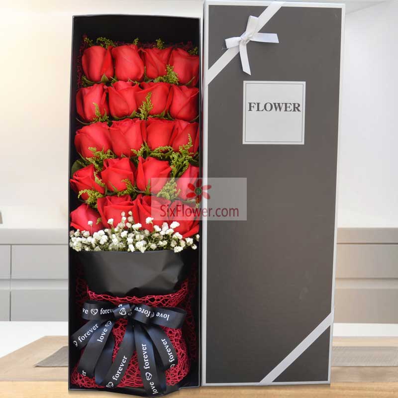 20朵红玫瑰，礼盒装，携手共度美好人生