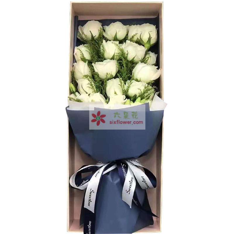 19朵白玫瑰礼盒，盛开在你心里