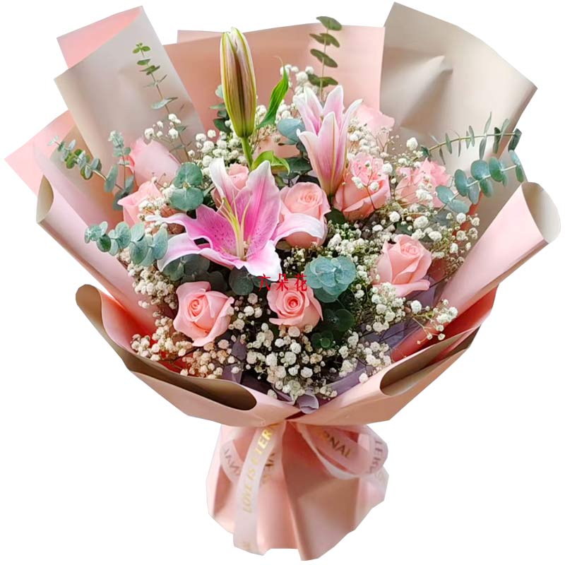 11朵粉玫瑰1支百合,走过漫长人生