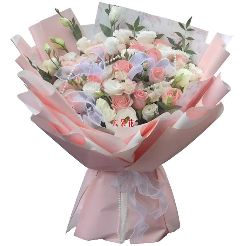 22朵玫瑰混搭桔梗,书写美好爱情