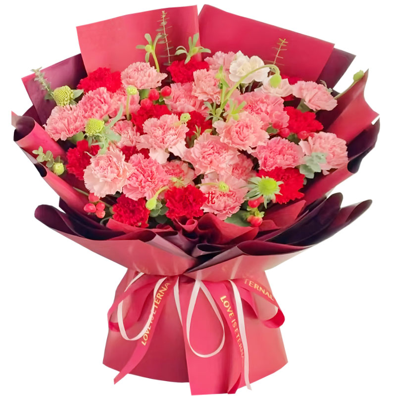 29朵康乃馨混搭,带来甜蜜气息