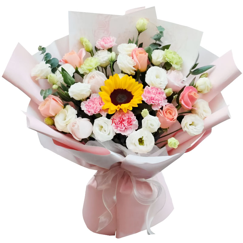 9朵玫瑰4朵康乃馨,快乐比花艳