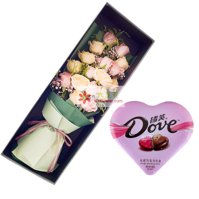 19朵玫瑰礼盒巧克力，爱伴你平安幸福一生