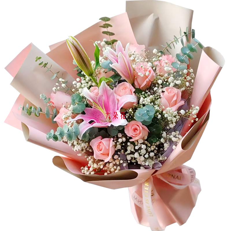 11朵粉玫瑰1支百合,走过漫长人生