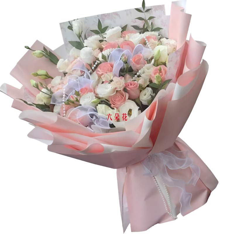 22朵玫瑰混搭桔梗,书写美好爱情