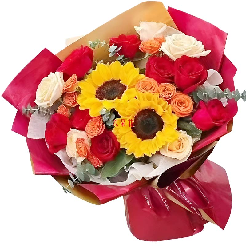 12朵玫瑰2朵向日葵,书写辉煌篇章