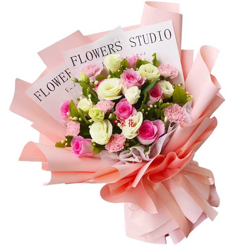 8朵苏醒粉玫瑰康乃馨,要把你记心上