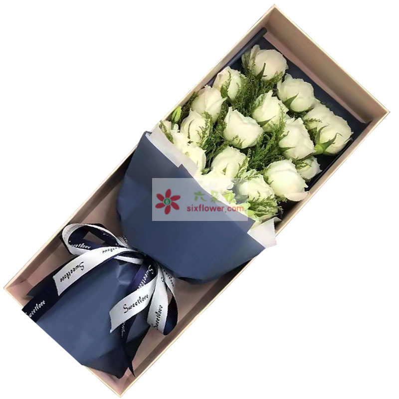 19朵白玫瑰礼盒，盛开在你心里