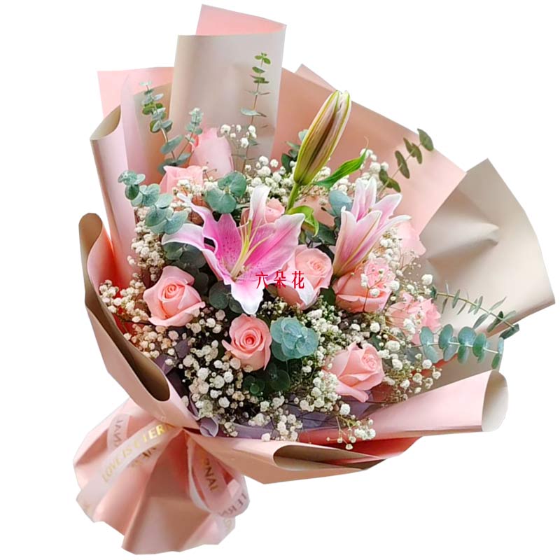 11朵粉玫瑰1支百合,走过漫长人生