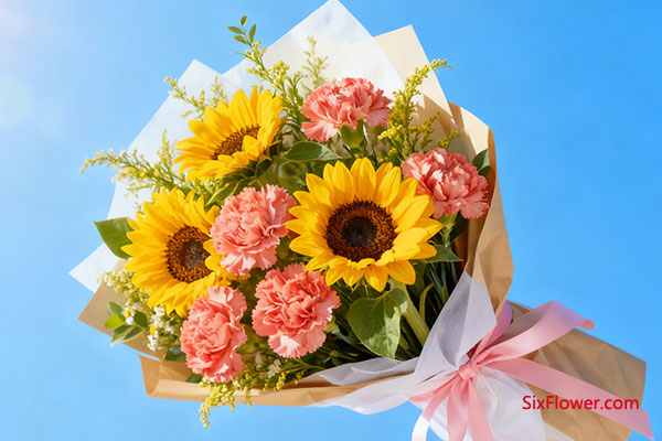 搭配向日葵,献上阳光般的敬爱