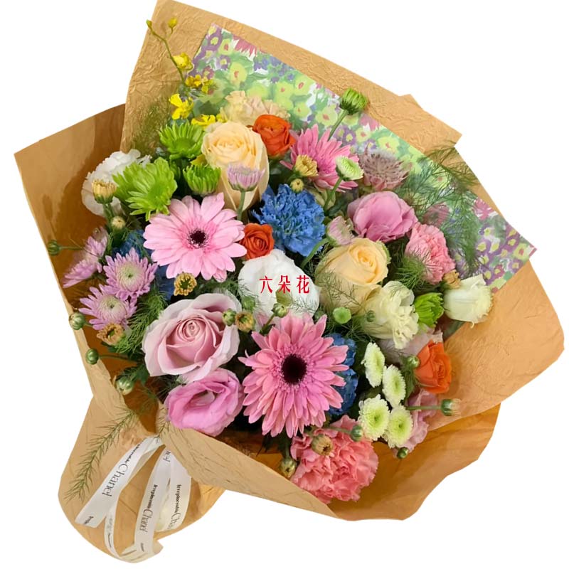 3朵玫瑰康乃馨扶郎花,绽放独有光芒