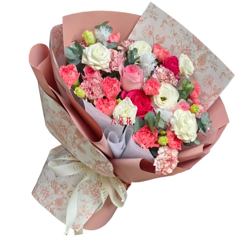 15朵康乃馨粉玫瑰,跃动的光芒