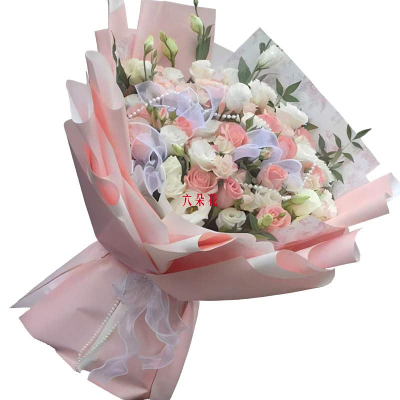 22朵玫瑰混搭桔梗,书写美好爱情