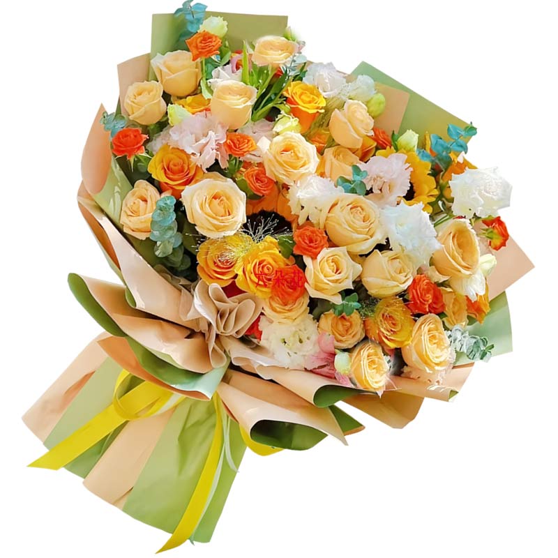 25朵玫瑰2朵向日葵,路越走越宽阔