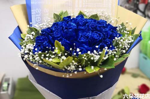 为何蓝色玫瑰都是染色的 有天然的蓝色玫瑰吗 六朵花